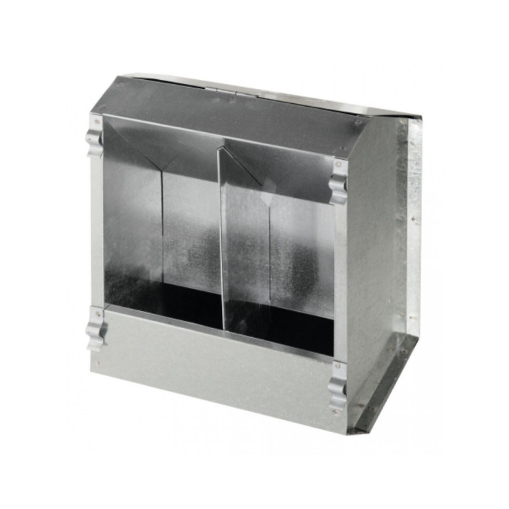 Mangiatoia zincata per conigli a due scompartimenti