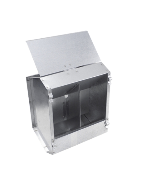 Mangiatoia zincata per conigli a due scompartimenti