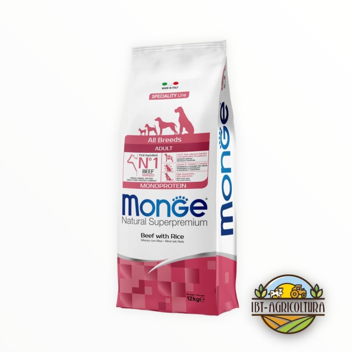 Monge superpremium all breeds adult monoproteico manzo e riso KG 12