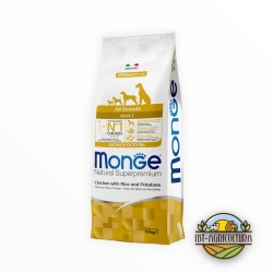 Monge superpremium all breeds adult monoproteico pollo, riso e patate KG 12