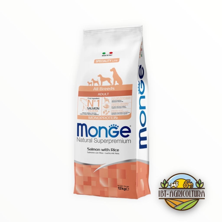Monge superpremium all breeds adult monoproteico salmone e riso KG 12