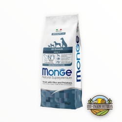Monge superpremium all breeds adult monoproteico trota, riso e patate KG 12