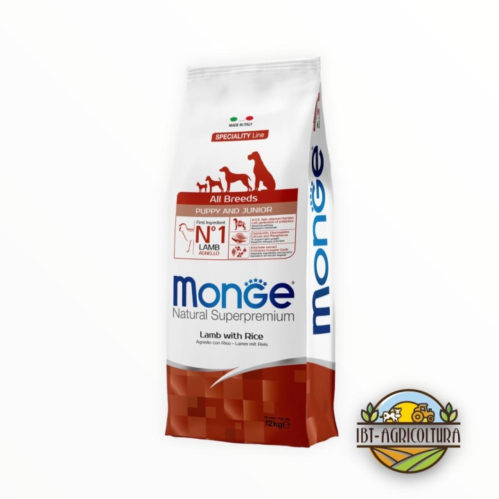 Monge superpremium all breeds Puppy&Junior monoproteico agnello e riso KG 12
