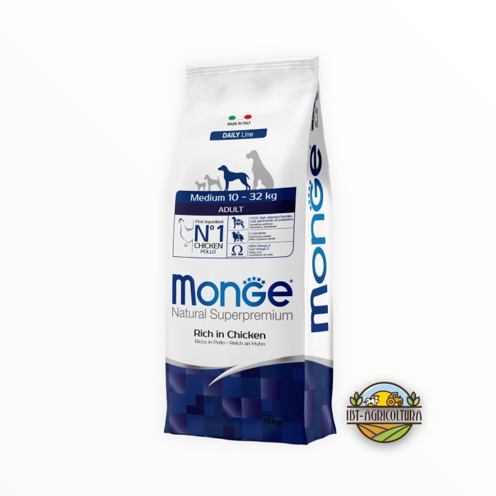 Monge superpremium medium adult ricco di pollo KG 12