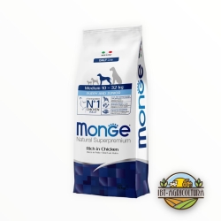 Monge superpremium medium Puppy&Junior ricco di pollo KG 12
