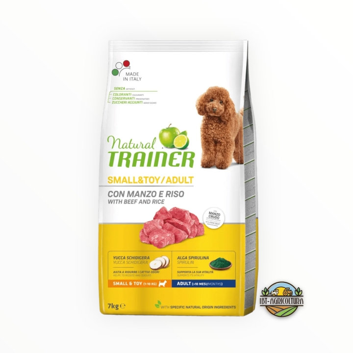 Natural trainer dog small&toy adult con manzo e riso KG 7