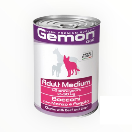 Gemon dog bocconi Adult medium manzo e fegato 415 gr