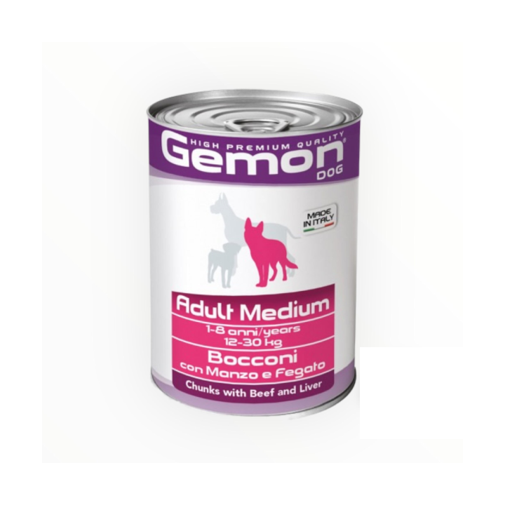 Gemon dog bocconi Adult medium manzo e fegato 415 gr