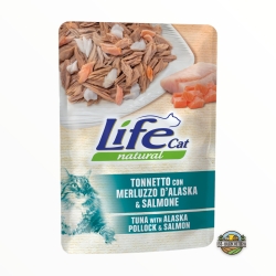 Life cat tonnetto con merluzzo d'alaska e salmone 70 gr