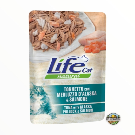 Life cat tonnetto con merluzzo d'alaska e salmone 70 gr