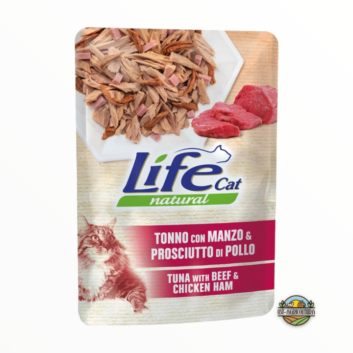 Life cat tonno con manzo e prosciutto 70 gr
