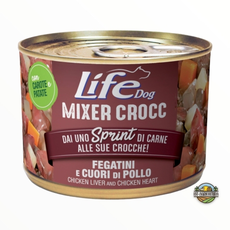 Life Dog mixer crocc  fegatini e cuore di pollo 150 gr