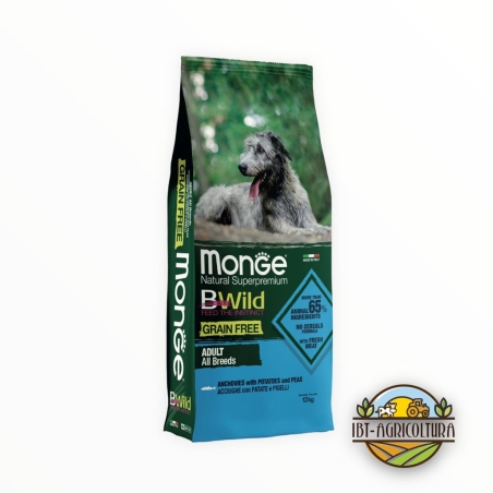 Monge bwild all breeds grainfree adult acciughe patate e piselli KG 12