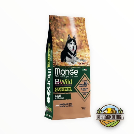 Monge bwild all breeds grainfree adult salmone e piselli KG 12