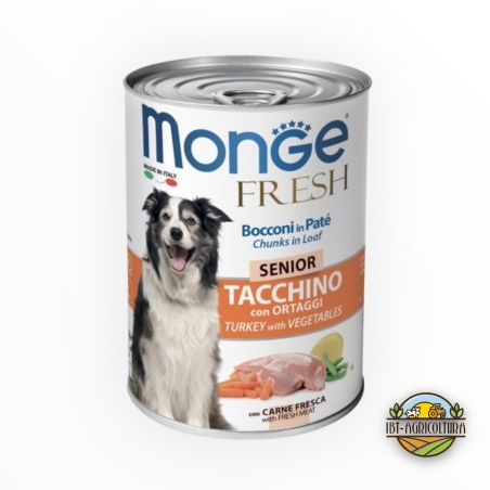 Monge fresh bocconi in pate' adult Senior tacchino con ortaggi 400 gr
