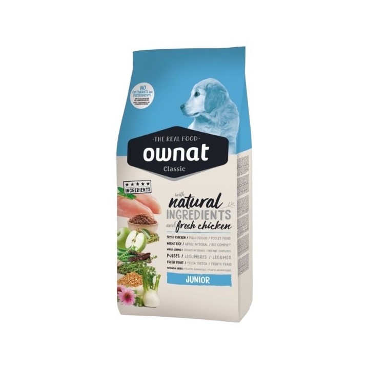 Ownat Dog CLASSIC Junior Pollo con mela e riso 4 KG