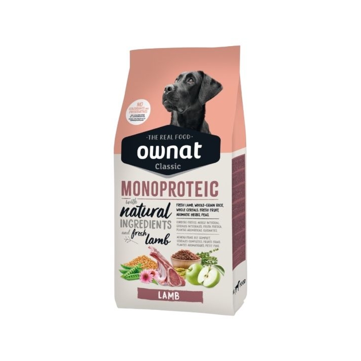 Ownat Dog CLASSIC MONOPROTEICO Agnello 12 KG