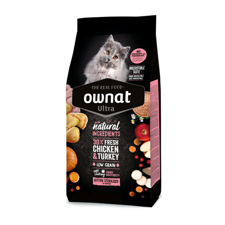 Ownat Cat ULTRA kitten sterilized pollo e tacchino 1.5 KG