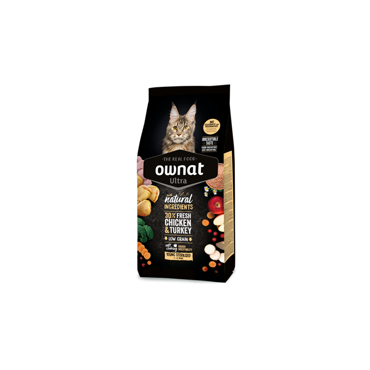 Ownat Cat ULTRA young sterilized pollo e tacchino 1.5 KG