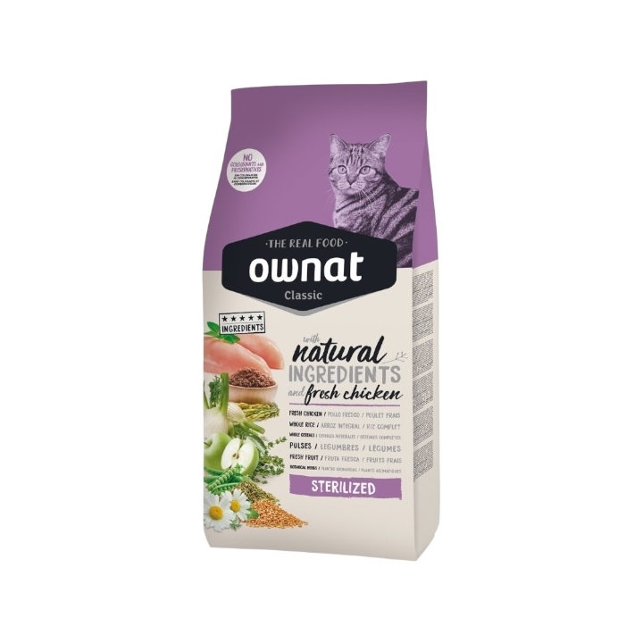 Ownat cat CLASSIC Adult sterilized Pollo 15 KG