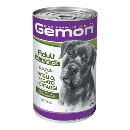Gemon dog bocconi Adult all breeds vitello fegato e ortaggi 1250 gr