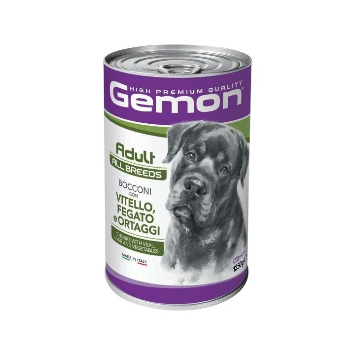 Gemon dog bocconi Adult all breeds vitello fegato e ortaggi 1250 gr
